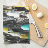 ロブスターカラフルブイ キッチンタオル (四つ折り)