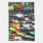 ロブスターカラフルブイ キッチンタオル (縦)