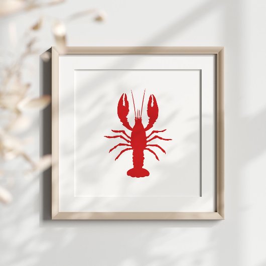 ロブスターカラーのシルエット形状を選択 ポスター