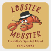 ロブスターギャブ🦞目が大きく可愛い漫画ギャング スクエアシール (正面)