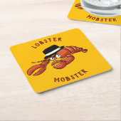 ロブスターギャブ🦞目が大きく可愛い漫画ギャング スクエアペーパーコースター (アングル)