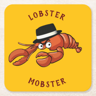 ロブスターギャブ🦞目が大きく可愛い漫画ギャング スクエアペーパーコースター