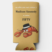 ロブスターギャブ🦞目が大きく可愛い漫画ギャング スリム缶クーラー (裏面)