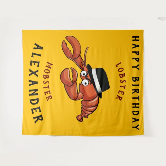 ロブスターギャブ🦞目が大きく可愛い漫画ギャング タペストリー (正面(横))