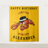 ロブスターギャブ🦞目が大きく可愛い漫画ギャング タペストリー (正面)