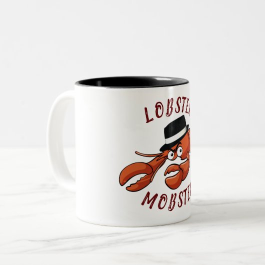 ロブスターギャブ🦞目が大きく可愛い漫画ギャング ツートーンマグカップ (正面左)
