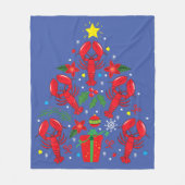 ロブスタークリスマスオーナメントツリーおもしろいクリスマスギフト フリースブランケット (正面)