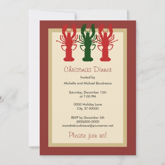 ロブスタークリスマスディナー 招待状 (正面)