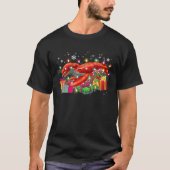 ロブスタークリスマスハットライトファミリークリスマスギフトラブ Tシャツ (正面)
