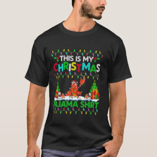 ロブスタークリスマスパジャマシャツおもしろいロブスター恋人 Tシャツ
