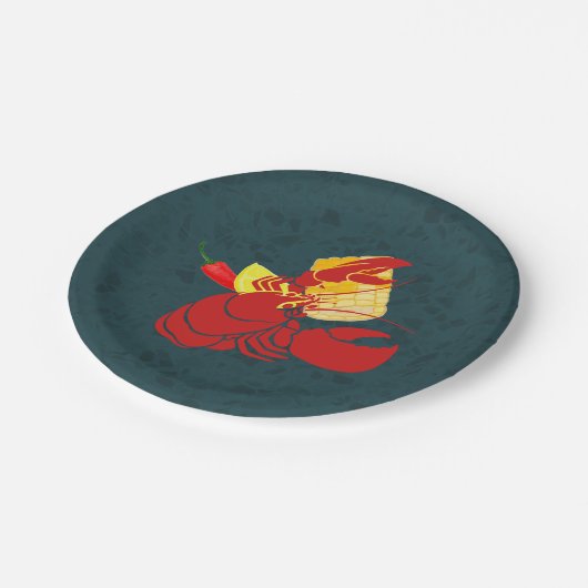 ロブスタークロウフィッシュカニ夏のパーティー ペーパープレート (アングル)