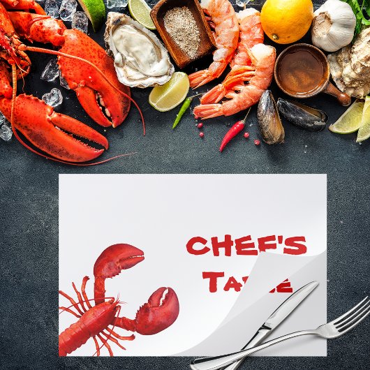 ロブスタークロウフィッシュパーティー赤白ランチョンマット ペーパーパッド
