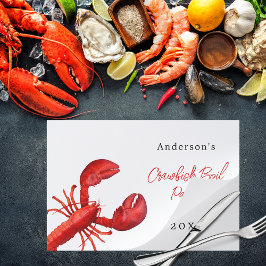 ロブスタークロウフィッシュパーティー赤白ランチョンマット ペーパーパッド