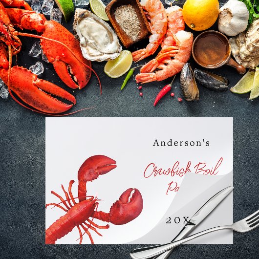ロブスタークロウフィッシュパーティー赤白ランチョンマット ペーパーパッド