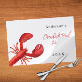 ロブスタークロウフィッシュパーティー赤白ランチョンマット ペーパーパッド