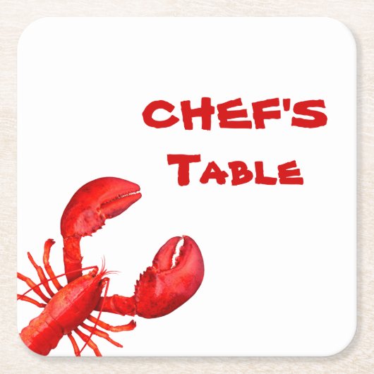 ロブスターザリガニはパーティー白を煮る スクエアペーパーコースター (正面)