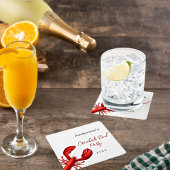 ロブスターザリガニはパーティー白を煮る スクエアペーパーコースター