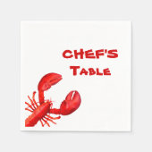 ロブスターザリガニはパーティー白を煮る スタンダードカクテルナプキン (正面)