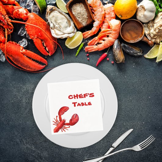 ロブスターザリガニはパーティー白を煮る スタンダードカクテルナプキン