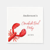 ロブスターザリガニはパーティー白を煮る スタンダードカクテルナプキン (正面)