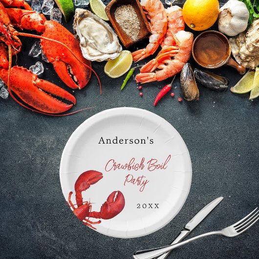ロブスターザリガニはパーティー白を煮る ペーパープレート