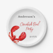 ロブスターザリガニはパーティー白を煮る ペーパープレート (正面)