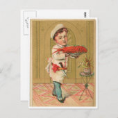 ロブスターシェフヴィンテージフードアドアート ポストカード (正面/裏面)