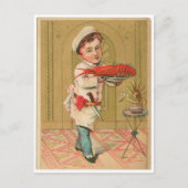 ロブスターシェフ ヴィンテージ フード 広告 アート ポストカード (正面)