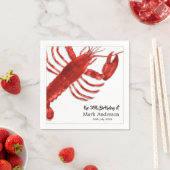 ロブスターシンプルをテーマにした誕生日パーティーお祝い スタンダードカクテルナプキン (インサイチュ)