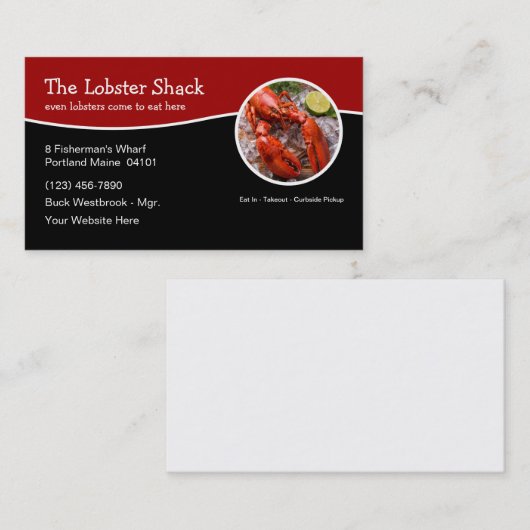 ロブスターシーフードキュイジーンレストラン 名刺 (正面/裏面)