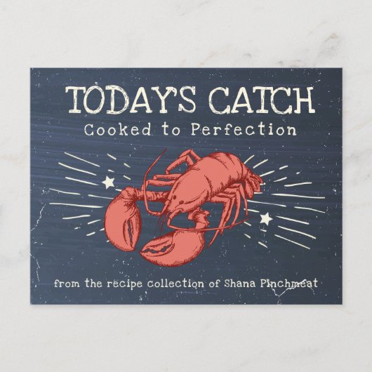 ロブスターシーフードサラダ料理キーパーレシピカード ポストカード (正面)