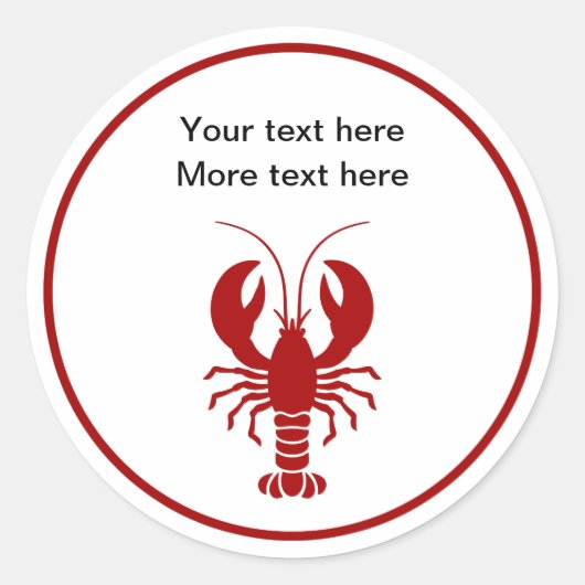 ロブスターシーフードテーマ ラウンドシール (正面)