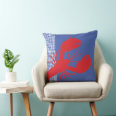 ロブスタージンガム赤白青コースタルメインおもしろい クッション (椅子)