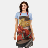 ロブスターディナーオールオーバープリントエプロン エプロン (着用した状態)