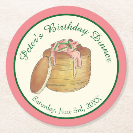 ロブスターニューバーグニューバーグシーフードディナーパーティー ラウンドペーパーコースター