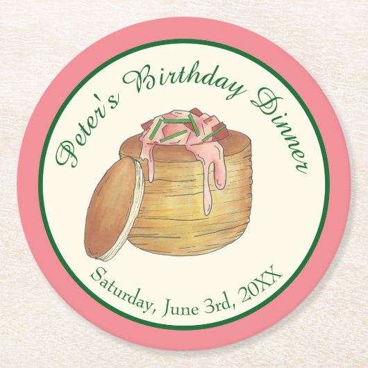 ロブスターニューバーグニューバーグシーフードディナーパーティー ラウンドペーパーコースター (正面)