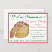 ロブスターニューバーグニューヨークシティシーフードディナー インビテーションポストカード (正面/裏面)