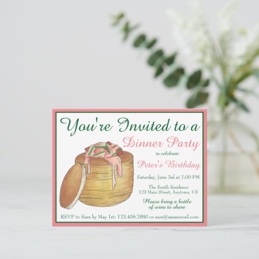 ロブスターニューバーグニューヨークシティシーフードディナー インビテーションポストカード (スタンド正面)