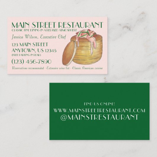 ロブスターニューバーグニューヨークシティシーフードディナー 名刺 (正面/裏面)