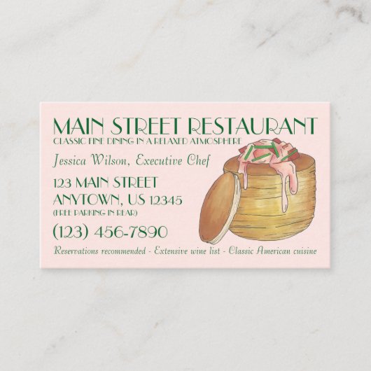 ロブスターニューバーグニューヨークシティシーフードディナー 名刺 (正面)