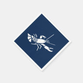 ロブスターネイビーブルーとホワイト紙ナプキン スタンダードカクテルナプキン (角)