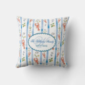 ロブスターネームモノグラム航海のビーチレンタルハウス クッション (裏面)