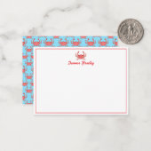 ロブスターパタパーソナライズされたーン ノートカード (正面/裏面インサイチュ)