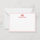 ロブスターパタパーソナライズされたーン ノートカード (正面)