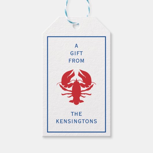 ロブスターパーソナライズされたギフトラベル ギフトタグ (正面)