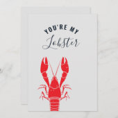 ロブスターパーソナライズされたシーフードアニバーサリーギャグ シーズンカード (正面/裏面)