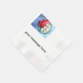 ロブスターパーソナライズされたナプキン 縁ありカクテルナプキン (角)