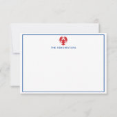 ロブスターパーソナライズされたノートカード サンキューカード (正面)