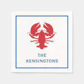 ロブスターパーソナライズされたパーティー スタンダードカクテルナプキン (正面)