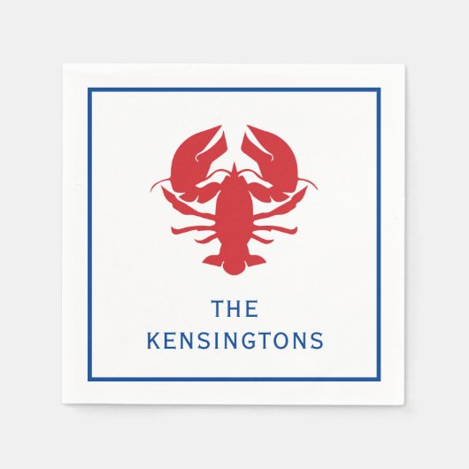 ロブスターパーソナライズされたパーティー スタンダードカクテルナプキン (正面)